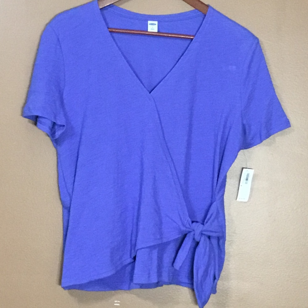 Old Navy V Neck Side Tie Short Sleeve Top M NWT